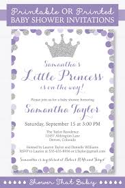 Princess Baby Shower Invitation Printable Or Printed Purple Etsy Printable Baby Shower Invitations Baby Shower Invitations Princess Baby Shower Invitation