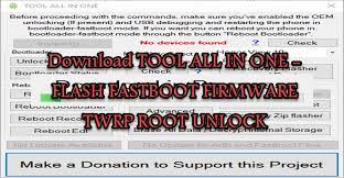 Generate unlock, firmware update code; Download Tool All In One Flash Fastboot Firmware Twrp