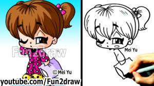 How To Draw Chibi People Girl In Cool Pjs Art Lessons Fun2draw Youtube Fun2draw Chibi Drawings Drawings
