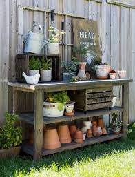 Potting Bench And A Garden Sign Potting Bench Potting Bench Plans Outdoor Potting Bench