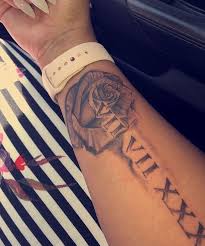 Pin By Georgia On Sleeve Tattoos Rose Tattoos On Wrist Forearm Name Tattoos Name Tattoos On Neck