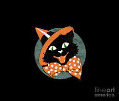 Maybe you would like to learn more about one of these? Vintage Halloween Black Cat Digital Art By Valentina Hramov