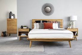 Borissa Timber Bed The Sleek Retro Scandinavian Look Is Alive And Well At Bedshed Bedroom Furniture Contemporary Bedroom Furniture Retro Bed
