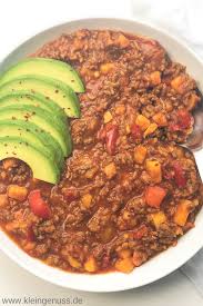 Chili Con Carne Mit Susskartoffeln Paleo Kleingenuss Rezept Chili Con Carne Paleo Ernahrung Con Carne