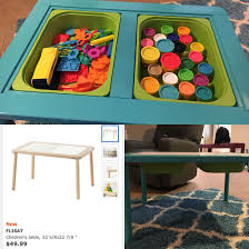 Ikea Flisat Table Made Into A Playdough Table Storage Coffee Table Ikea Ikea Lack Coffee Table Lack Coffee Table