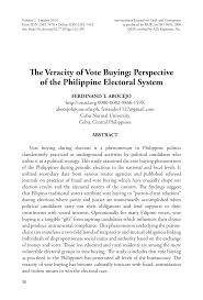 Pdf The Veracity Of Vote Buying Perspective Of The Philippine Electoral System