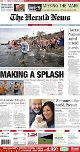 The Front Page Of The Herald News For Saturday Jan 2 2016 Herald News Old Bridge Herald