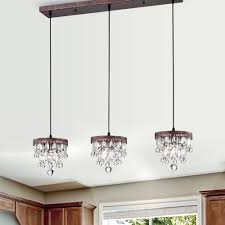 Shop Jerri Antique Copper 3 Light 5 Tier Hanging Crystals Kitchen Island Pendant Light On Sale Overstock 31828138