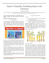 Pdf Equity Vs Equality Facilitating Equity In The Classroom