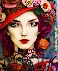 Steampunk beauties.. Day dream art.. 🖍️Twinmarkers 🖍️distress ink 🖍️by  colorist Marianne ❤️