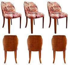 Jules Lelu Style Dining Chairs Art Deco Dining Chairs Burlwood Chairs Art Chair Deco Art Deco