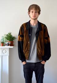 90s Vintage Multi Brown Suede Bomber Jacket Ica Vintage Jackets Men Fashion Hipster Mens Fashion Mens Summer Jackets