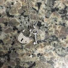 Fossil Lock And Key Necklace Key Necklace Fossil Jewelry Silver Key Necklace