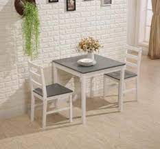 Small Kitchen Table And 2 Chairs Home Dining Room Set Furniture Pine Wood Grey Grey Kitchen Table Small Kitchen Tables Grey Round Dining Table
