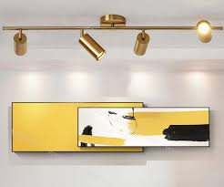 2020 Track Lights Gu10 Nordic Gold Wall Mounted Gold Metal Ceiling Light For Living Room Track Light Background Stage Lighting Dhl From Xiaochenlighting 99 39 Dhgate Com
