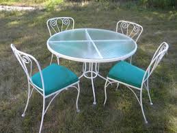 5 Piece Vintage 1970s Or So Wrought Iron And Metal And Glass Top Outdoor Salterini Woodard Patio Set Iron Patio Furniture Wrought Iron Furniture Iron Furniture