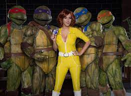 There is a mutated ninja turtle with a yellow domino mask in the franchise, although she was never a member of the teenage mutant ninja turtles, but she is their current ally. Teenage Mutant Ninja Turtles Porn Parody Ten Inch Mutant Ninja Turtles Thrillist