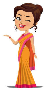 An indian woman in a saree is winking