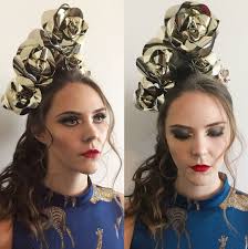 Ebony Gold Rose Fascinator, Unique, Designer, One Off, Vinyl, Pleather