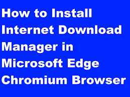 Follow the instruction in the above github repo to download and install the related patch to your system. How To Install Internet Download Manager In Microsoft Edge Chromium