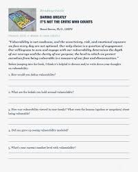 Daring Greatly It S Not The Critic Who Counts Brene Brown Reading Guide In 2020 Middle School Maps Map Skills Worksheets Middle School Math Worksheets