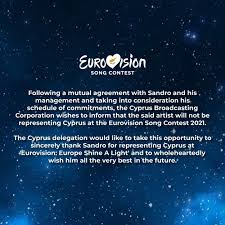 Esc congress is first and foremost a celebration of science. Eurovision 2021 Sandro Not To Return For Cyprus Update Eurovisionary Eurovision News Worth Reading