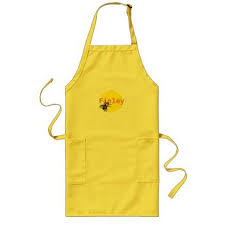 Honey Bees With Orange Yellow Hexagon Drawing Art Long Apron Zazzle Com Art Drawings Leaf Design Apron
