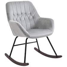 Meuble, linge de maison, vaisselle, accessoires de Fauteuil A Bascule Grand Confort Accoudoirs Assise Dossier Garnissage Mousse Haute Densite Velours Gris Fauteuil Salon Meuble Gifi