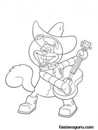 New cowgirl coloring pages 23 with additional coloring print with. Printable Cartoon Spongebob Sandy Cowgirl Coloring Pages Free Kids Coloring Pages Printable