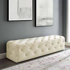 Shop velvet bedroom benches from article and bring effortless style to your home with our beautiful mid century modern furniture and decor. White Velvet Bedroom Benches Bedroom Furniture The Home Depot