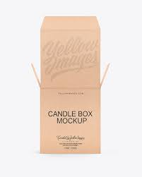 Download Candle W Kraft Box Mockup In Box Mockups On Yellow Images Object Mockups
