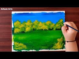 Easy Garden Painting For Beginners Landscape Acrylic Painting 3 Youtube Beginners Landscaping Garden Painting Easy Garden