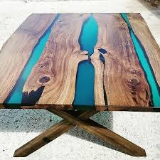 Wood end table legs at osborne wood reflect a number of styles that span multiple eras of design. Epoxy Resin River Oak Table With Bespoke Metal Or Wooden Table Legs Ebay
