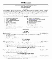 Specific tips and tricks for the teaching job industry. Online Teacher Resume Example Teacher Resumes Livecareer