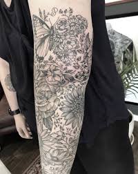 Black And White Womens Flower Sleeve Tattoo Floral Butterfly Moth Tattoo Sleeve Black And White Women Floral Jasmine Rose Sunflower Floral Tattoo Sleeve White Butterfly Tattoo Sleeve Tattoos