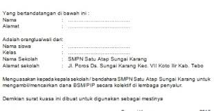 Contoh surat kuasa yang selanjutnya adalah surat kuasa pengambilan gaji pensiun. Contoh Surat Kuasa Orang Tua Wali Untuk Pengambilan Kolektif Dana Bsm Pip Dadang Jsn