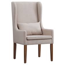 Walton Park Wingback Hostess Chair Oatmeal Inspire Q Host Chairs Chair Wood Dining Chairs