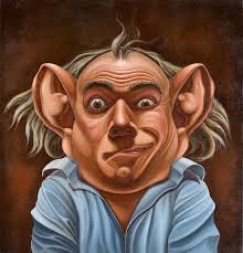 Fine Art Giclée Print. Contemporary painting. Oil painting. Portrait of  man. Grotesque, tragicomic style. Realism. Satire. Comic.