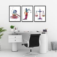 Lawyer Office Decor Law Student Gift Set Of 3 Watercolor Art Etsy Lawyer Office Law Office Decor Lawyer Office Decor