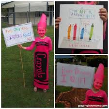 Diy No Sew Crayon Costume Crayon Costume Book Day Costumes Book Characters Dress Up
