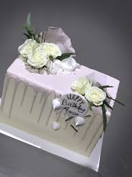 Rectangle Shape Heart Shape Happy Birthday Chocolate Cake Lavender Drip Cake Rectangle Fresh Flowers Meringues Rectangle Cake Birthday Cake Decorating Vintage Cake
