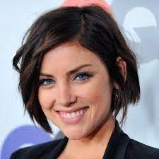 To add some texture, comb the hair back slightly and then form a side piece to form the attractive face. Jessica Stroup Short Hair Styles Brunette Bob Haircut Celebrity Haircuts