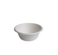 12 OZ (355ML) WHITE ROUND PAPER BOWL, MICROWABLE, NATURAL BAGASSE