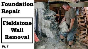 Masonry and concreate foundation repair. Foundation Repair Fieldstone Wall Removal Pt 7 Youtube