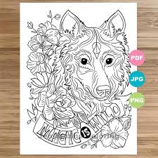 Sheets for preschoolers cover asian and african animals for their first geography lessons, while bible scenes of noah's ark and the nativity animals are ideal free activities for sunday school. Wolf Coloring Page Magical Animal Animal Art Coloring Page Etsy