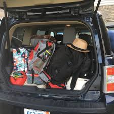 4 Adults 2 Kids And All Of It Fit In The Ford Flex We Packed Light For Our Beach Vacation 1 Backpack For Each Perso Ford Flex Us Beach Vacations Car Ford