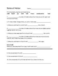 This page contains a collection of printable materials for teaching students about states of matter (solid, liquid, gas). Changing States Of Matter Worksheets Teachers Pay Teachers