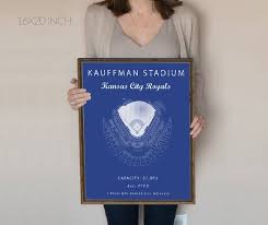 Kauffman Stadium Kansas City Royals Kauffman Stadium Seating Chart Gift For Royals Fan Vintage Royals Gift For Him Under 30 Kc Royals