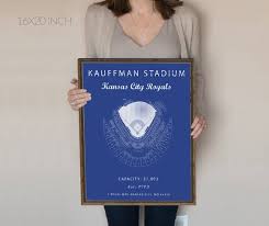 Kauffman Stadium Kansas City Royals Kauffman Stadium Seating Chart Gift For Royals Fan Vintage Royals Gift For Him Under 30 Kc Royals