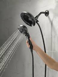 Dual Hand Held Shower Head With Hose And Magnetic Docking Matte Black Delta Wand Ebay Handheld Shower Head Shower Heads Shower Head With Hose